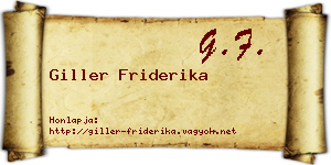 Giller Friderika névjegykártya